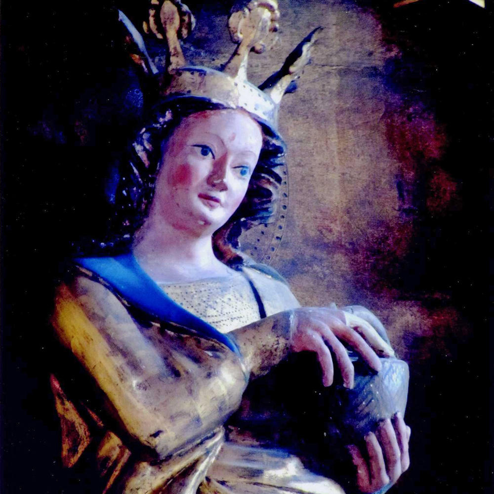 Heilige Barbara am Marienaltar von 1360 in Deutschland/ Rathenow